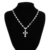 abordables Colliers-Collier de Perles Perle d&#039;imitation Femmes Élégant Mode Naturel Fait main Mariage En Forme de Y Colliers Tendance Pour Mariage Soirée Travail