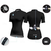 abordables Maillots pour femmes-Femmes Maillot de cyclisme Manche Courte Cyclisme Maillot Top avec 3 poches arrière Écran solaire Résistant aux UV Respirant Séchage Rapide Bleu Des sports Vêtement Tenue