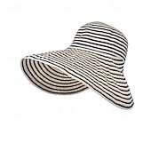 billige Hatter-solhatt for kvinner bred brem sommer upf50 uv-beskyttelsesstripe lett fottur utendørs caps