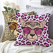 levne zvířecí styl-Dekorativní povlak na polštář zvířecí leopard 1PC měkký čtvercový povlak na polštář pro ložnici obývací pokoj pohovku křeslo