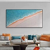 preiswerte Abstrakte Gemälde-blaues Ozean-Ölgemälde, handgemaltes zeitgenössisches Indigo-Gemälde auf Leinwand, großes Kunst-Ozean-Meer-Gemälde, Fisch in der Tiefe, Wohndekor-Gemälde, 3D-Seelandschaft-Ölgemälde