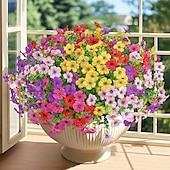 economico Piante e Fiori Artificiali-20 mazzi di fiori artificiali per decorazioni esterne fiori di seta finti resistenti ai raggi UV piante finte margherita artificiale eucalipto per primavera estate giardino cortile portico finestra