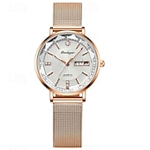 cheap Quartz Watches-Women Quartz Watch Wrist Watch Retro Vintage Rhinestone Wristwatch Luminous Calendar Date Week Waterproof Stainless Steel Watch