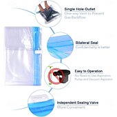 abordables almacenamiento de equipaje y viajes-Paquete de 10 bolsas de compresión para ahorrar espacio en viajes (no se necesita vacío ni bomba), bolsas de almacenamiento al vacío para artículos esenciales de viaje, organizadores de embalaje para