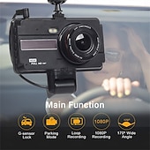 זול DVR לרכב-4 אינץ&#039; מכונית dvr dash cam hd 1080p מצלמת וידאו קדמית מצלמה אחורית אוטומטית 2 in1 הקלטת ראיית לילה הקלטת לולאה