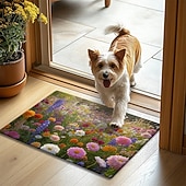 economico Zerbini-Tappeto Decorativo a Fiori Multicolore Tappetino per Cucina Antiscivolo Tappeto a Prova d'Olio Tappeto per Interni Esterni Decorazione per Camera da Letto Bagno Tappeto d'Entrata