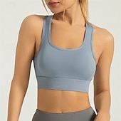 cheap Sports Bras &amp; Vests-Sports Bra Hollow Mesh Back Sports Bra Fitness Yoga Vest Shockproof Yoga Bra Without Steel Ring