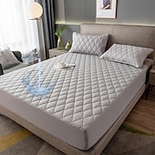 cheap Sheets &amp; Pillowcase-Queen Full King Protective Bed Cover Waterproof Mattress Protector Quilted Fitted Mattress Pad Bed Protector Elastic Thick Anti-slip Fitted Sheet with Deep Pocket Noiseless Hypoallergy