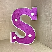 economico Luci decorative-Luci decorative con lettere viola da 16 cm, luci per feste, compleanno, Natale