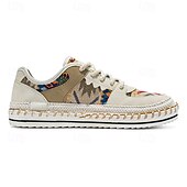 お買い得  メンズスニーカー-織り模様のメンズベージュ＆マルチカラーウォーキングシューズ - カジュアルやバケーションに最適なトレンドスニーカー