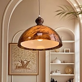 cheap Island Lights-LED Pendant Lights Kitchen Island 34*25cm Chandeliers Modern Farmhouse Foyer Entryway Light Fixtures Ceiling Hanging Over Table Warm White