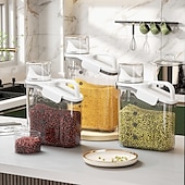 cheap Kitchen Storage-Cereal Containers Storage, 1500/2000/2800 ml Airtight Large Dry Food Storage Containers with Pouring Spout Measuring Cup for Snacks Grain Rice,BPA Free Dispenser Plastic Bin
