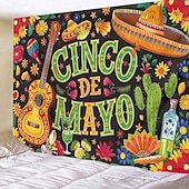 olcso Ünnepi faliszőnyegek-Cinco de Mayo Mexikói Fali Tapeszti Falikép Nagy Tapeszt Múzeum Dekoráció Fénykép Háttér Pléd Függöny Otthon Hálószoba Nappali Dekoráció