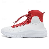 Χαμηλού Κόστους Ανδρικά Sneakers-ανδρικά κόκκινα και λευκά ψηλά αθλητικά παπούτσια μπάσκετ με απορρόφηση κραδασμών – κορυφαία άνεση και ανθεκτικότητα για αθλητικές επιδόσεις