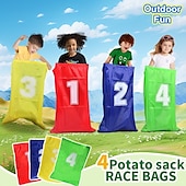 cheap Beach &amp; Outdoor Toys-Durable 4-Pack Canvas Kangaroo Jump Bags - Hand Washable Non-Electric No Feathers - Red/Green/Blue/Yellow for Outdoor Lawn Games Family Interactive Sports