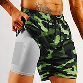 economico Stampa Geometrica-Per uomo Mimetico Pantaloncini foderati Pantaloncini da bagno 2 in 1 Pantaloncini da mare Misura del girovita medio Hawaiano Vacanza Ferie Abbigliamento mare Tasche Laterali Con Fodera a Compressione
