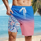 billiga Retro Vintage &amp; Etik-Herr Paisley Gradientfärg Etnisk Fodrade shorts 2 i 1 simshorts Badshorts Medium Midja Hawaiisk Helgdag Standkläder Sidfickor Med kompressionsfoder Elastisk dragsko i midjan Designer Kläder