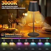economico Luci decorative-1 lampada da scrivania in metallo RGB interamente in alluminio, con ricarica USB, per camera da letto, testiera del letto, atmosfera interna/esterna, luce touch dimmerabile, dimmerazione infinita