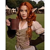 cheap Corsets-Pirate Viking Retro Vintage Medieval Renaissance Suede Vest Women&#039;s Costume Vintage Cosplay LARP Top Halloween