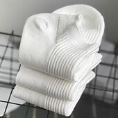 economico calzini da uomo-Per uomo 10 coppie Pacchi Multipli Calzini Calzini da Corsa Calzini Casual Nero Bianco Colore Semplice Vacanza Sport &amp; Outdoor Quotidiano Base Medio Primavera Autunno Moda Casual