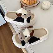 economico Pantofole da casa-Ciabatte simpatiche a forma di animale pelose morbide e comode ciabatte slip-on in peluche per esterni e interni scarpe da casa unisex