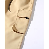 baratos Calças Cargo-Homens Calças Cargo Calças Cintura elástica Bolso multi Tecido Secagem Rápida Vestível Comprimento total Diário Casual Preto Verde Claro