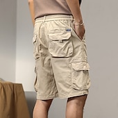 economico Classico-Per uomo Pantaloncini cargo Shorts Pantaloncini Estivi Multi-tasche Tasca con Patta Semplice Comodità Indossabile Lunghezza al ginocchio All&#039;aperto Sport Quotidiano Moda Casual Nero Giallo