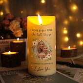 cheap Memorial Gift-Personalized Photo LED Candle, Custom Memorial Gift, Elegant and Simple Tribute Decoration, Perfect for Honoring Loved Ones or Special Occasions