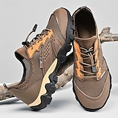 preiswerte Sneaker für Herren-Herren Sneaker Upstream-Schuhe Canyoning Lässig Outdoor PU Leder Netz Atmungsaktiv Bequem Rutschfest Schnürung Schwarz Braun Khaki Sommer Frühling