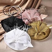 tanie Fascynatory i kapelusze-Elegancja Nakrycie głowy Kapelusz Fascynatory Fascynator Dama Strój na bal maskowy Damskie derby Wesele Ascot Dla dorosłych Kapelusz Wiosna i lato