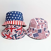 baratos Acessórios-250º Aniversário EUA Fantasia de Carnaval 2026 Chapéus Bandeira dos EUA Casual Adulto Homens Mulheres Semiquincentenário Baile de Máscaras Dia da Independência Casual Festival Vestir-se