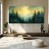 preiswerte Landschaftsgemälde-Ölgemälde handgemalt 3D grünes Waldgemälde handgemalte Leinwand Wandkunst Baum Ölgemälde Leinwand abstrakt schmale Wanddekoration übergroße große abstrakte blaue Waldgemälde Wanddekor