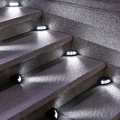 cheap Outdoor Wall Lights-4 Pcs Solar Step Ground Light Solar Step Stair Decor Garden Lights Trail Light Outdoor Waterproof Yard Guide Light