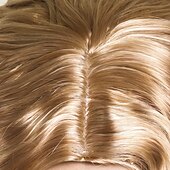 voordelige Synthetische trendy pruiken-Synthetische pruiken Afro krullend Watergolf Gelaagd kapsel Diepe scheiding Machinegemaakt Pruik 66.0 cm A1 Synthetisch haar Dames Middenscheiding Stoer Klassiek Blond