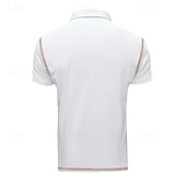 baratos Polo Clássico Masculino-Homens Camisa de golfe Camisas Polos de Golfe Trabalho Casual Lapela Manga Curta Básico Moderno Bloco de cor Patchwork Botões Verão Normal Preto Branco Vinho Azul Marinha cáqui Verde Tropa Camisa de