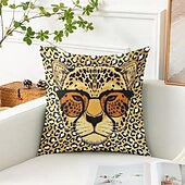 levne zvířecí styl-Dekorativní povlak na polštář zvířecí leopard 1PC měkký čtvercový povlak na polštář pro ložnici obývací pokoj pohovku křeslo