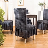 abordables Funda para silla de comedor-Cubierta de la silla del taburete Color sólido En Relieve Poliéster Fundas