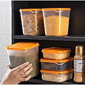 cheap Kitchen Storage-17PCS Food Container Fridge Bins, Leakproof Food Grade Plastic Various Sizes with Lid for Leftover Meals