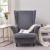 economico Rivestimento sedia wingback-Copripoltrona con schienale alto, in tessuto jacquard elasticizzato, per poltrone con schienale alto, copripoltrona con schienale alto, protezione antiscivolo per mobili, per l&#039;arredamento della casa,