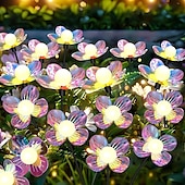 abordables Éclairage paysager-Lot de 2 lampes solaires d&#039;extérieur en forme de fleur, luminaire décoratif d&#039;intérieur, idéal pour un jardin, une pelouse, une cour, une allée ou un camping