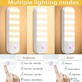 economico luce dell&#039;armadio-1 luce con sensore di movimento, batteria ricaricabile, installazione magnetica, mobiletto per bagno, corridoio, cucina, luce con sensore per camera da letto