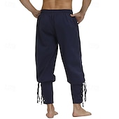 abordables Día festivo-Hombre Pantalones de lino Pantalones Pantalones de verano Pantalones de playa Bolsillo Cintura elástica Cordón de la pierna Plano Comodidad Transpirable Longitud total Exterior Diario Festivos