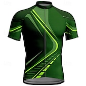 abordables Maillots pour hommes-Homme Maillot de cyclisme Géométrique Manche Courte Cyclisme T-shirt Maillot avec 3 poches arrière VTT Vélo tout terrain Séchage Rapide Design Anatomique Évacuation de l&#039;Humidité Respirant Des sports