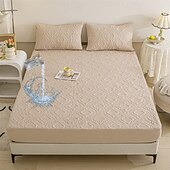 abordables Parures de draps-Protector de matelas imperméable Matelas matelassé Housse de matelas ajustée Protéger le lit Housse de lit épaisse Antidérapante Draps ajustés avec poche profonde Silencieux Hypoallergénique