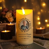 cheap Memorial Gift-Personalized Memorial LED Candle Custom Photo Sympathy Gifts For Loss Of Loved Ones, Elegant Remembrance Light for Home Bedroom Decor, Tribute to Passed Loved Ones