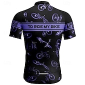 voordelige Heren shirts-Voor heren Wielrenshirt Korte mouw Fietsen T-shirt Shirt met 3 achterzakken Bergracen Ademend Sneldrogend Anatomisch ontwerp Lampenkatoen Geel Blauw Paars Sport Kleding