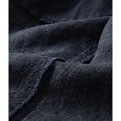 baratos Calções Elite Masculinos-Shorts masculino 100% linho liso na altura do joelho, para escritório, uso diário, férias, estilo étnico, azul escuro, inelástico