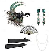 olcso Kiegészítők és még sok más-1920-as évek A nagy Gatsby Flapper fejpánt Gyöngyös karkötő Fülbevaló A nagy Gatsby Toll Retro Csillogó glitter Kristály / Strassz Női Farsang Valentin nap Álarcos mulatság Party estélyi viselet