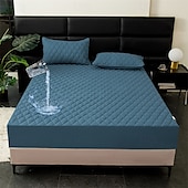 abordables Parures de draps-Protector de matelas imperméable Matelas matelassé Housse de matelas ajustée Protéger le lit Housse de lit épaisse Antidérapante Draps ajustés avec poche profonde Silencieux Hypoallergénique