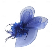 ieftine fascinatoare-Pălărie Fedora din Tulle cu Pene Pălărie de Nuntă Petrecere de Seară Petrecere Teafă Cursă de Cai Cocktail Vintage Drăguță cu Accesorii cu Pene